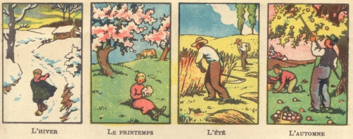 French illustration of the four seasons